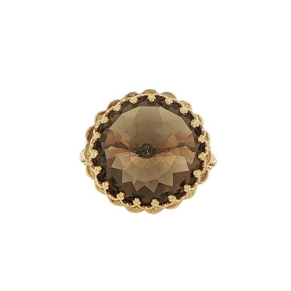 Estate 18K Yellow Gold Smokey Topaz Ring Dickinson Jewelers Dunkirk, MD