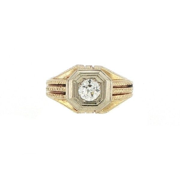 Estate 14ky Round Diamond Gents Ring Dickinson Jewelers Dunkirk, MD