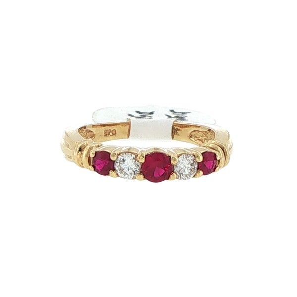 Estate 18ky Diamond and Ruby Band Dickinson Jewelers Dunkirk, MD