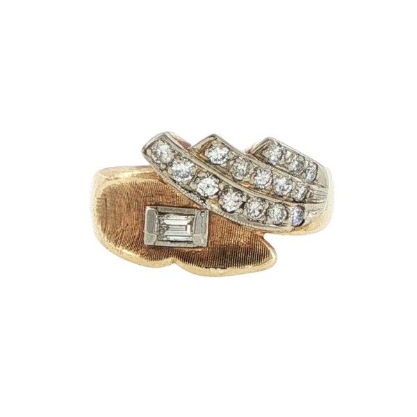 Estate 14ky Emerald Cut and Round Diamond Ring Dickinson Jewelers Dunkirk, MD