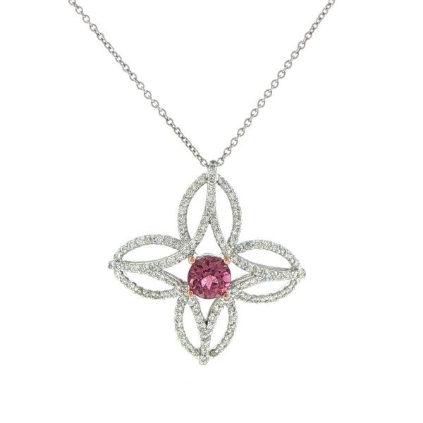 Estate 14kw Cushion Pink Tourmaline Pendant Dickinson Jewelers Dunkirk, MD