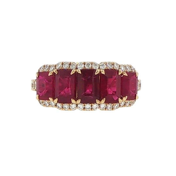 18Kt Yellow Diamond and Ruby (3.01cttw) Ring Dickinson Jewelers Dunkirk, MD