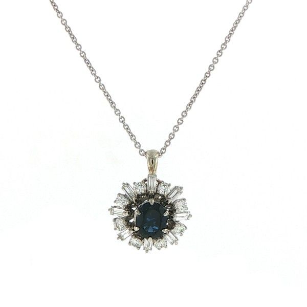 14Kt White Sapphire and Diamonds Pendant Dickinson Jewelers Dunkirk, MD