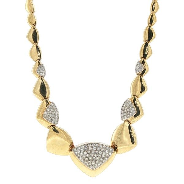 18K Yellow Gold Diamond Necklace Dickinson Jewelers Dunkirk, MD