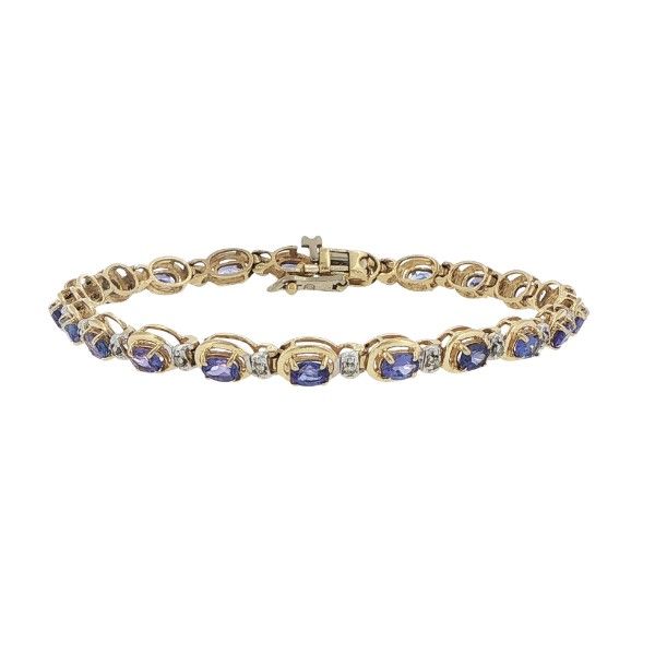 14K Yellow Gold Diamond and Tanzanite Bracelet Dickinson Jewelers Dunkirk, MD