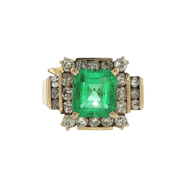 Estate Diamond and Emerald Ring Dickinson Jewelers Dunkirk, MD