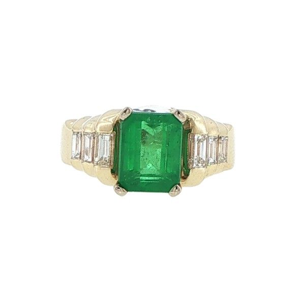 Estate Diamond and Emerald Ring Dickinson Jewelers Dunkirk, MD