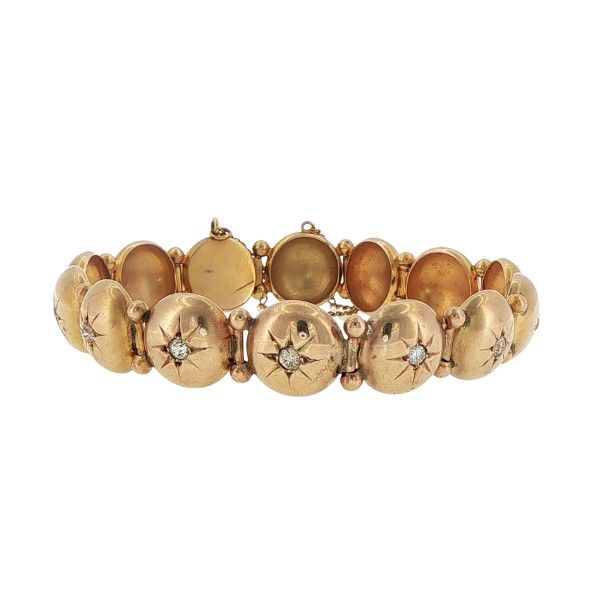 14K Yellow Gold Round Diamonds Victorian Bracelet Dickinson Jewelers Dunkirk, MD