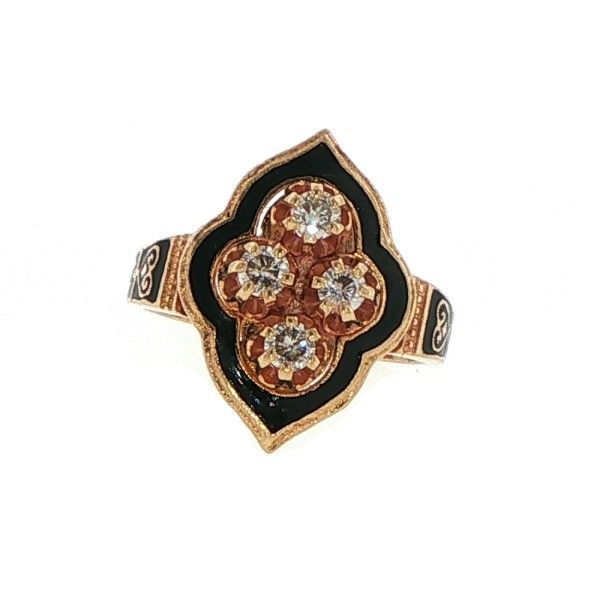 14K Yellow Diamond and Enamel Ring Dickinson Jewelers Dunkirk, MD