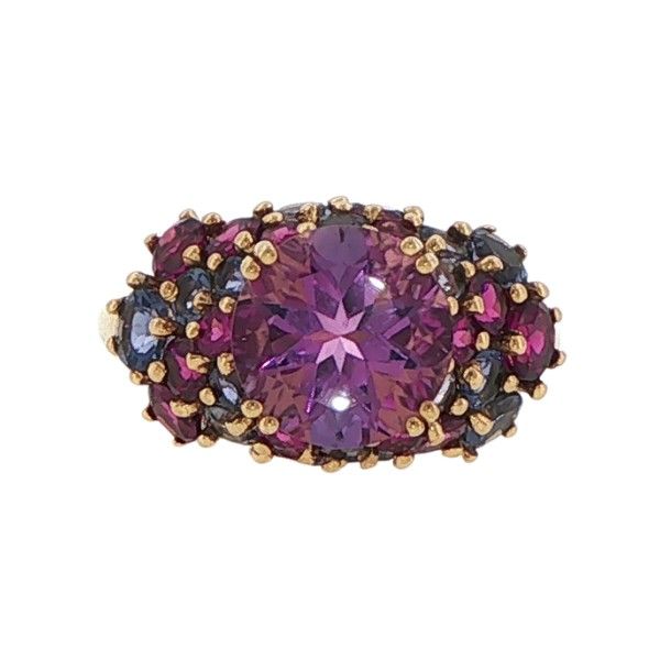 Estate 14K Yellow Amethyst, Iolite and Garnet Ring Dickinson Jewelers Dunkirk, MD