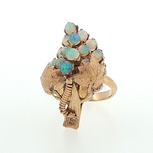 Estate 14K Yellow Opal Textured Ring Dickinson Jewelers Dunkirk, MD