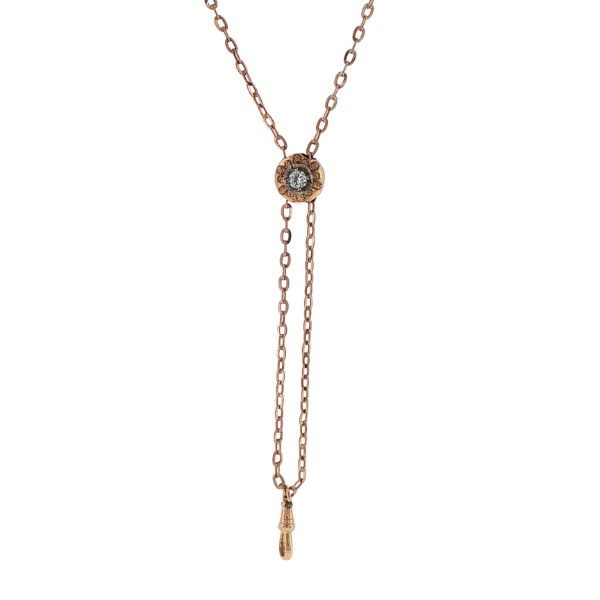Estate 10 Karat Rose Gold Diamond Watch Fob Chain Dickinson Jewelers Dunkirk, MD