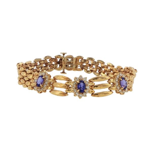 14ky 1cttw Diamond and Tanzanite Bracelet Dickinson Jewelers Dunkirk, MD