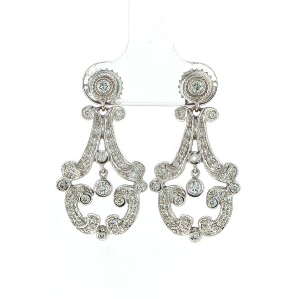 18K White Gold Diamond "Penny Preville" Earrings Dickinson Jewelers Dunkirk, MD