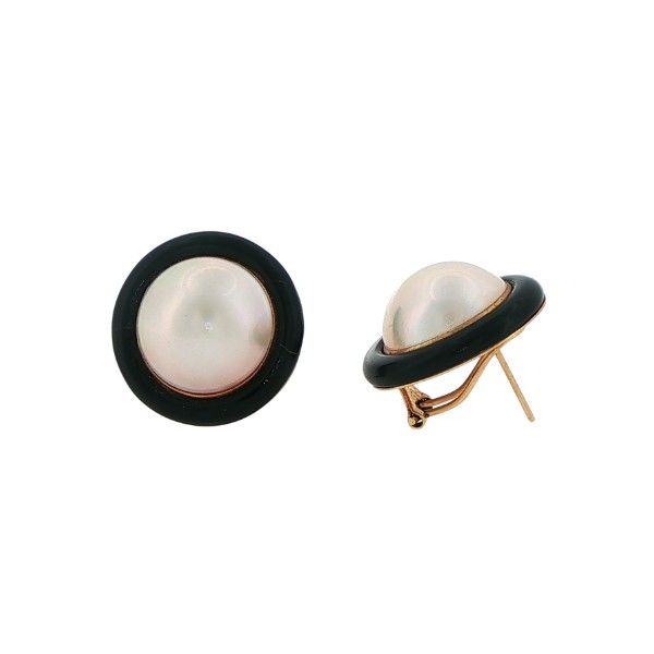 14Kt Yellow Gold Mabe Pearl Earrings Dickinson Jewelers Dunkirk, MD