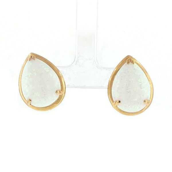 14Kt Yellow Gold Synthetic Opal Earrings Dickinson Jewelers Dunkirk, MD