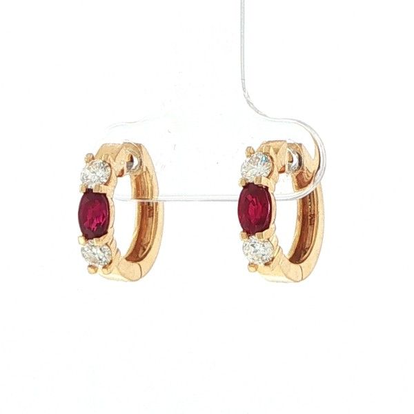 Estate Diamond and Ruby Hoop Earrings Dickinson Jewelers Dunkirk, MD