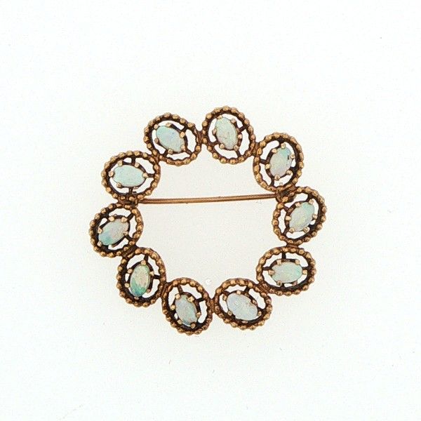 14Kt Yellow Gold Opal Wreath Brooch Dickinson Jewelers Dunkirk, MD