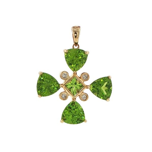 14K Yellow Gold Diamond and Peridot Pendant Dickinson Jewelers Dunkirk, MD