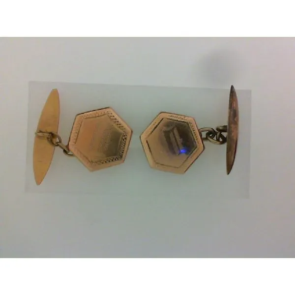 14K Yellow Gold Estate Cufflinks Engraved "D" Dickinson Jewelers Dunkirk, MD
