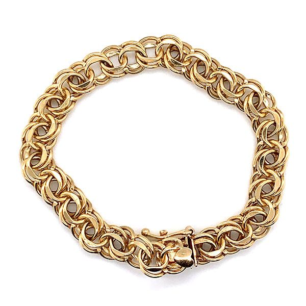 14k Yellow Gold Double Link Bracelet Dickinson Jewelers Dunkirk, MD