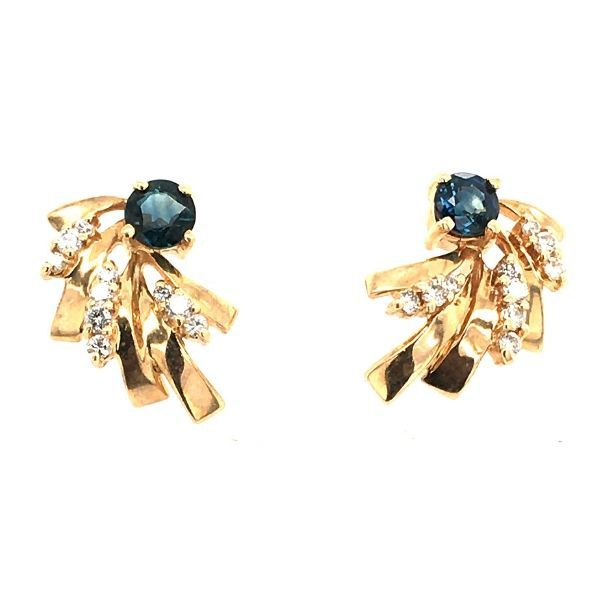 14k Gold Sapphire and Diamond Earrings Dickinson Jewelers Dunkirk, MD