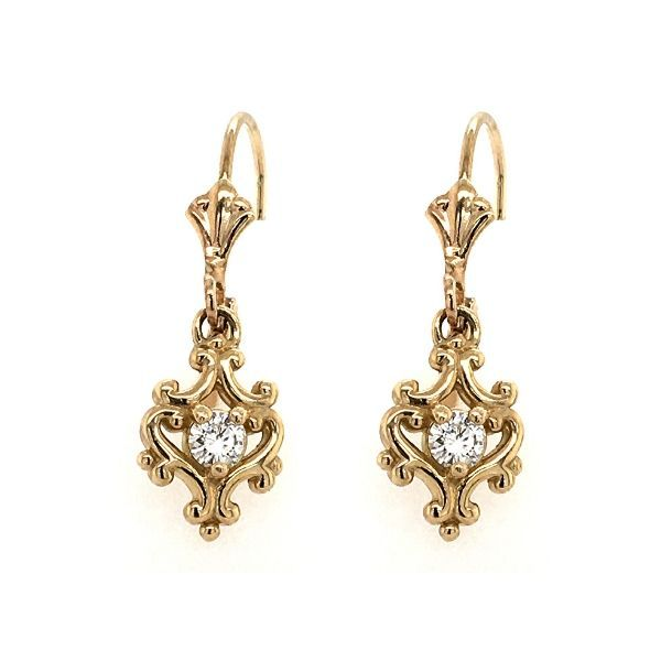 14k Yellow Gold Diamond Earrings Dickinson Jewelers Dunkirk, MD