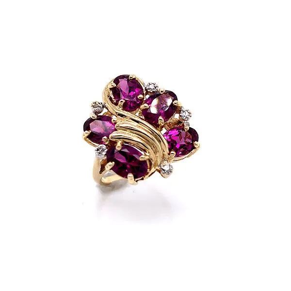 14k Yellow Gold Purple Garnet And Diamond Ring Dickinson Jewelers Dunkirk, MD