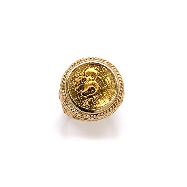 24k Yellow Gold Panda Coin Ring Dickinson Jewelers Dunkirk, MD