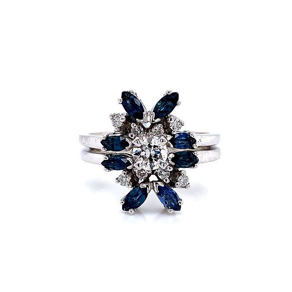 14k White Gold Sapphire And Diamond Ring Dickinson Jewelers Dunkirk, MD