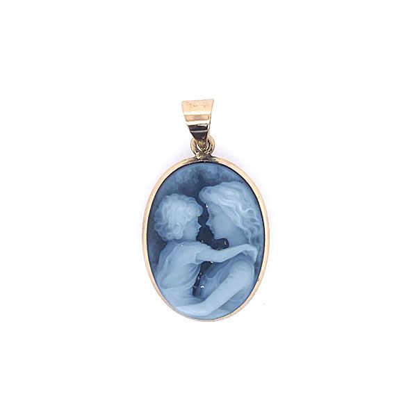 14k Yellow Gold Blue Cameo Pendant Dickinson Jewelers Dunkirk, MD