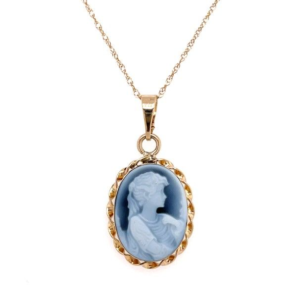 14k Yellow Gold Black Agate Cameo Pendant Dickinson Jewelers Dunkirk, MD