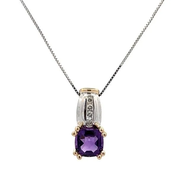 14k White-Yellow Gold Amethyst Pendant Dickinson Jewelers Dunkirk, MD