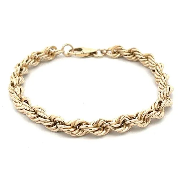 Estate 14Kt Yellow Solid Rope Bracelet Dickinson Jewelers Dunkirk, MD