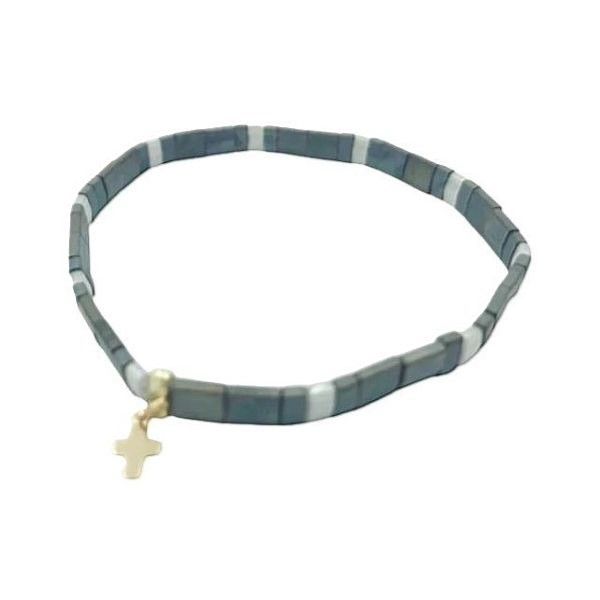 Charcoal Gray Glass Chiclet Bracelet Dickinson Jewelers Dunkirk, MD