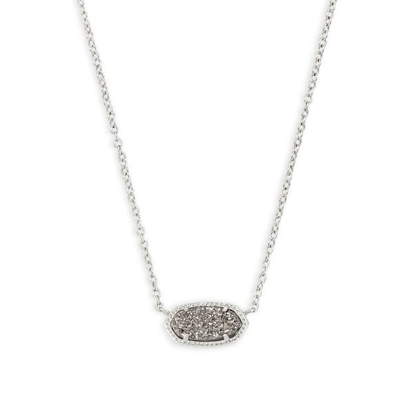 Kendra Scott Elisa Silver Pendant Necklace in Platinum Drusy Dickinson Jewelers Dunkirk, MD