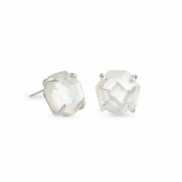 Kendra Scott Ryan Silver Stud Earrings In Ivory Mother-Of-Pearl Dickinson Jewelers Dunkirk, MD