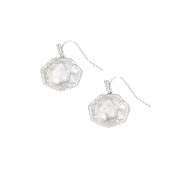 Kendra Scott Cynthia Silver Drop Earrings in Ivory Mother-of-Pearl Dickinson Jewelers Dunkirk, MD