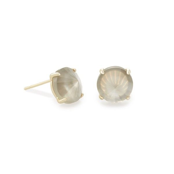 Kendra Scott Jolie Gold Stud Earrings in Gray Illusion Dickinson Jewelers Dunkirk, MD