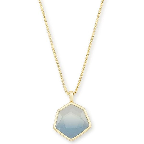 Kendra Scott Vanessa Gold Long Pendant Necklace in Steel Gray Ombre Dickinson Jewelers Dunkirk, MD