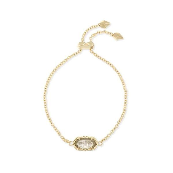 Kendra Scott Elaina Gold Adjustable Chain Bracelet In Crystal Clear Dickinson Jewelers Dunkirk, MD