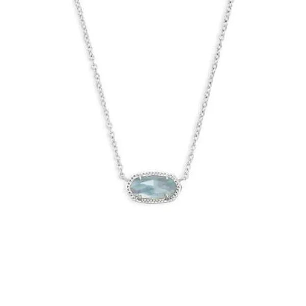 Kendra Scott Elisa Silver Pendant Necklace In Light Blue Illusion Dickinson Jewelers Dunkirk, MD