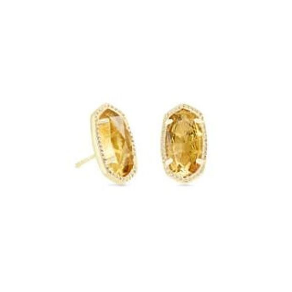 Kendra Scott Ellie Gold Stud Earrings In Orange Citrine Quartz Dickinson Jewelers Dunkirk, MD