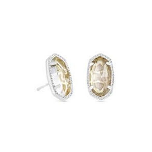Kendra Scott Ellie Silver Stud Earrings In Crystal Clear Dickinson Jewelers Dunkirk, MD