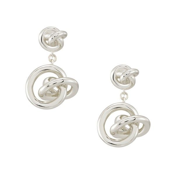 Kendra Scott Presleigh Love Knot Drop Earrings In Bright Silver Dickinson Jewelers Dunkirk, MD