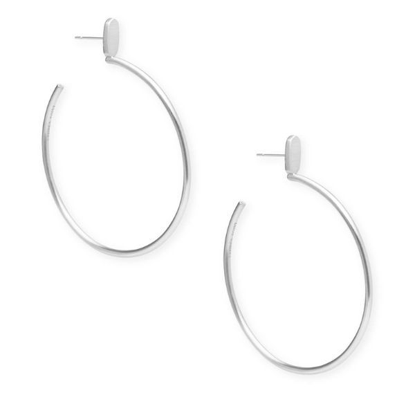 Kendra Scott Small Pepper Hoop Earrings In Bright Silver Dickinson Jewelers Dunkirk, MD