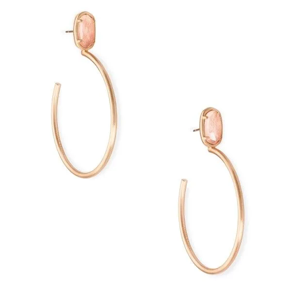 Kendra Scott Small Pepper Rose Gold Hoop Earrings In Blush Wood Dickinson Jewelers Dunkirk, MD