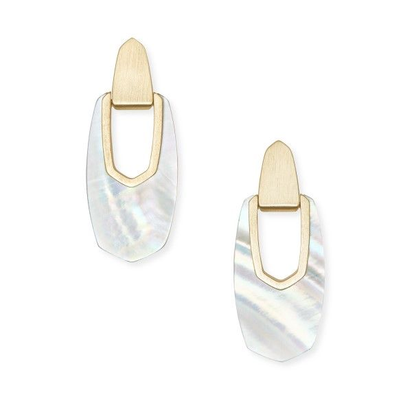 Kendra Scott Kailyn Gold Drop Earrings In  Ivory Mother-of-Pearl Dickinson Jewelers Dunkirk, MD