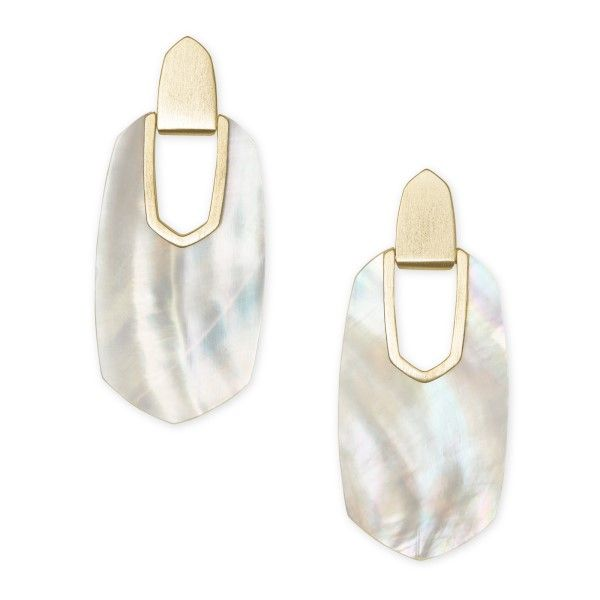 Kendra Scott Kailyn Gold Earrings In Ivory Mother-Of-Pearl Dickinson Jewelers Dunkirk, MD