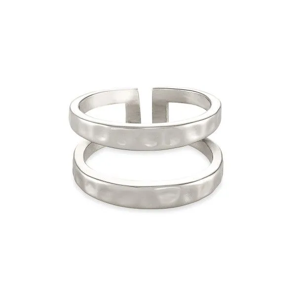 Kendra Scott Zorte Double Band Ring in Silver - Size 8 Dickinson Jewelers Dunkirk, MD